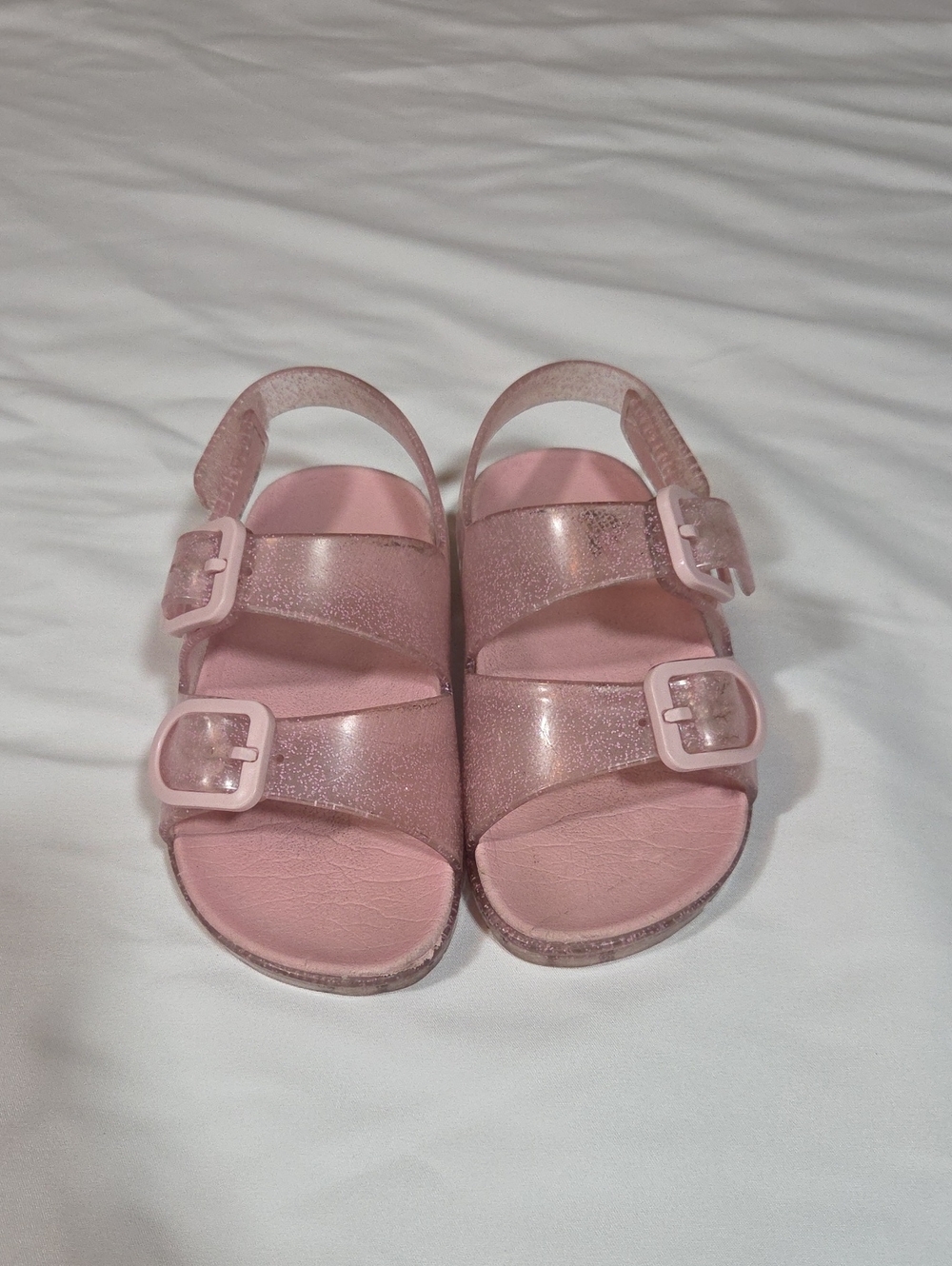 Wonder Nation toddler girls' jelly sandals sparkling pink glitter design Size 7
